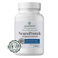 A bottle of Algonot NeuroProtek softgels with 60 capsules, labeled as an all-natural oral dietary supplement.