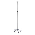 Asta portaflebo in acciaio inox con ruote MORETTI MI425 - 4 ganci in acciaio - base cromata