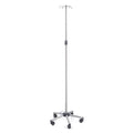 Asta portaflebo in acciaio inox con ruote MORETTI MI426 - 4 ganci in acciaio - base acciaio