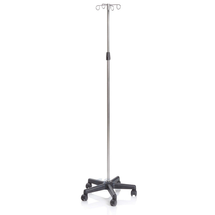 Asta portaflebo in acciaio inox con ruote MORETTI MI437- 4 ganci in acciaio