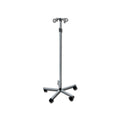 Asta portaflebo in acciao inox con ruote - 4 ganci in acciaio