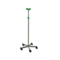 Asta portaflebo in acciao inox con ruote - 4 ganci in plastica