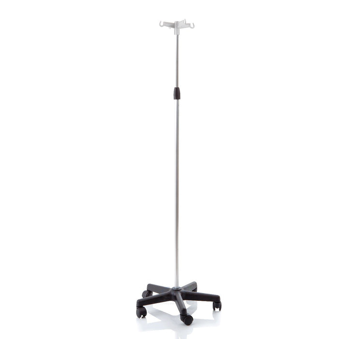 Asta portaflebo in alluminio con ruote MORETTI MI433 - 4 ganci in plastica