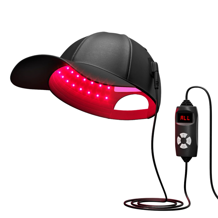 Augment Life Advanced Red Light Therapy Hat – side view with digital controller