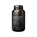 Bottle of Biohacker Formula supplement on a transparent background