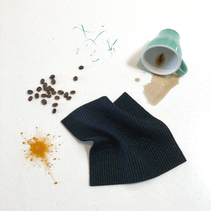 Black Solid Colour Dishcloths - Set of 2