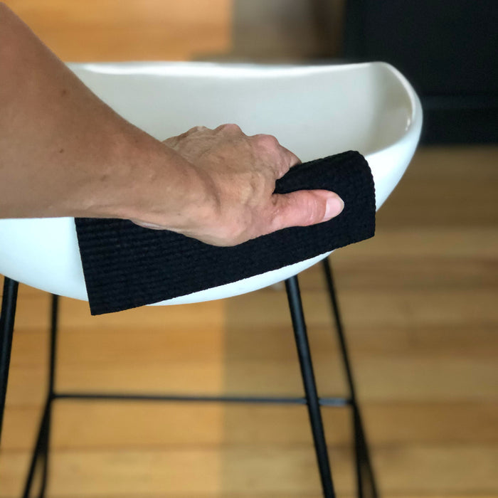 Black Solid Colour Dishcloths - Set of 2