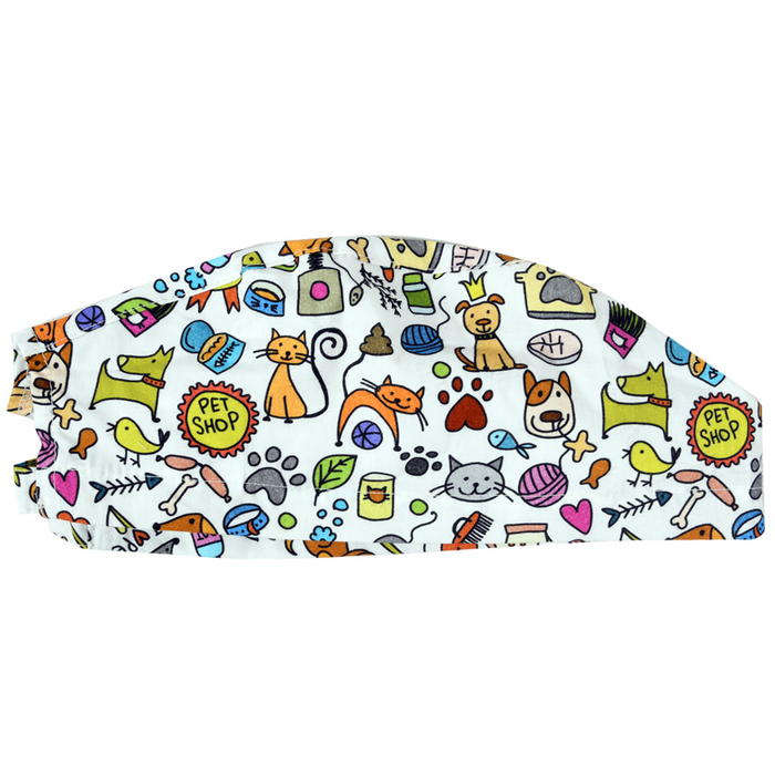 Cappellino chirurgico fantasia Animaletti sorridenti - M