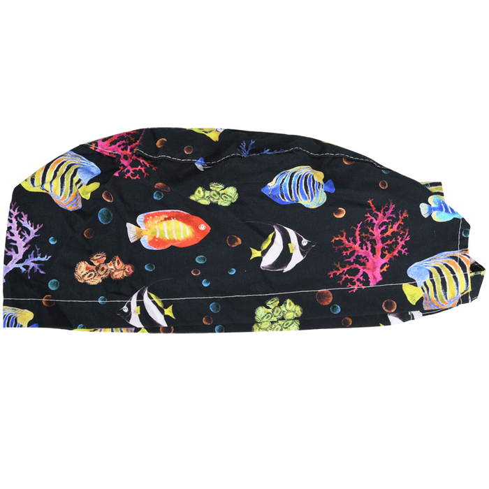 Cappellino chirurgico fantasia Barriera corallina - M