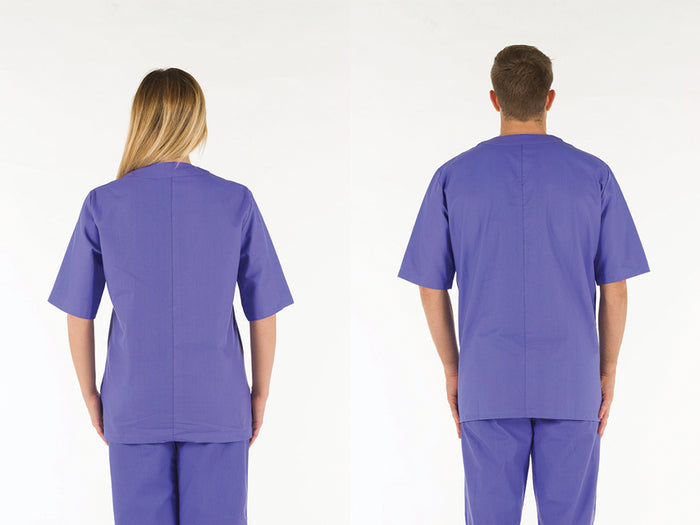 Casacca in cotone 100% GIMA - Indaco con scollo a V (Unisex)