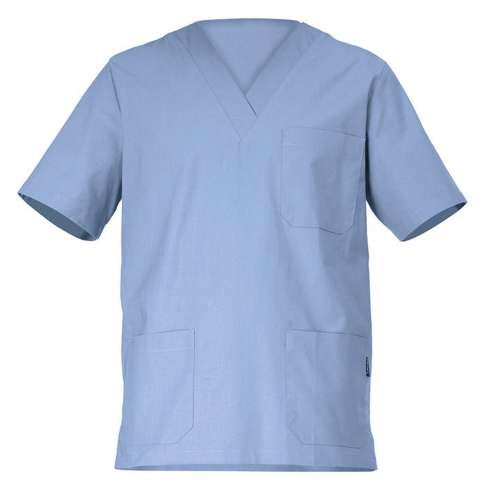 Casacca in cotone 100% PIERO - Azzurra con scollo a V (Unisex)
