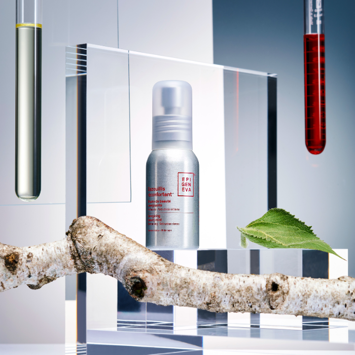 Epigeniva Gazouillis réconfortant Energizing Beauty Mist – bottle on display, front angle