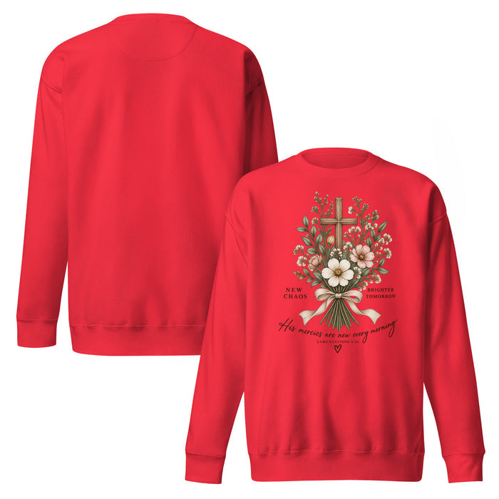 Team Red Fueled by Coffee, Chaos & Jesus sweatshirt, front and back