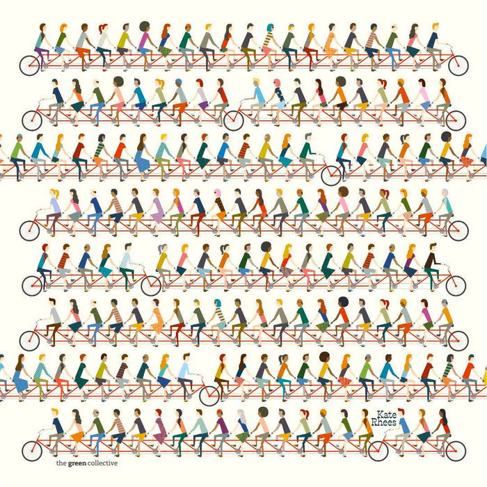 HANK - 8. TANDEM BIKES Handkerchief by Kate Rhees