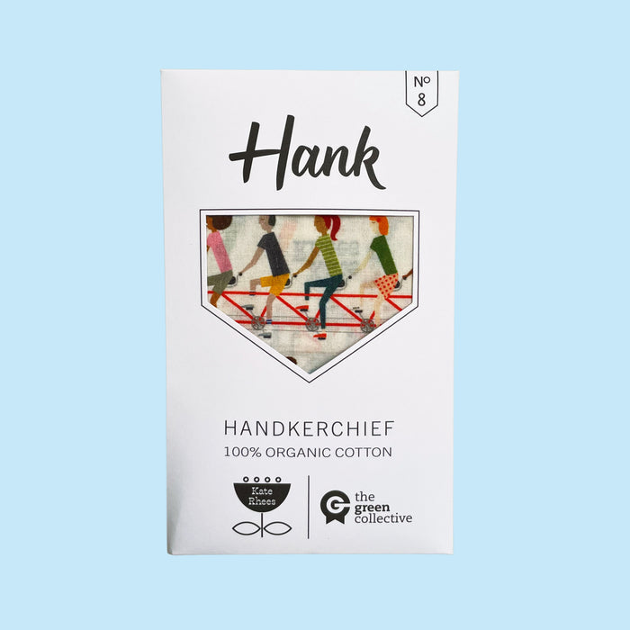 HANK - 8. TANDEM BIKES Handkerchief by Kate Rhees