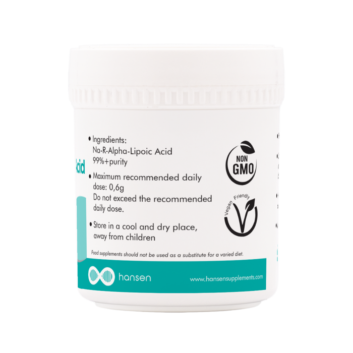 Supplement container with label on a white background