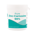 Container of Pure Zinc-Carnosine 98% supplement on a white background