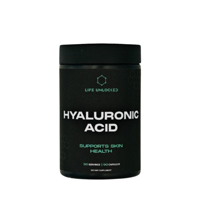 LIFE UNLOCKED Hyaluronic Acid 200mg – Front of bottle
