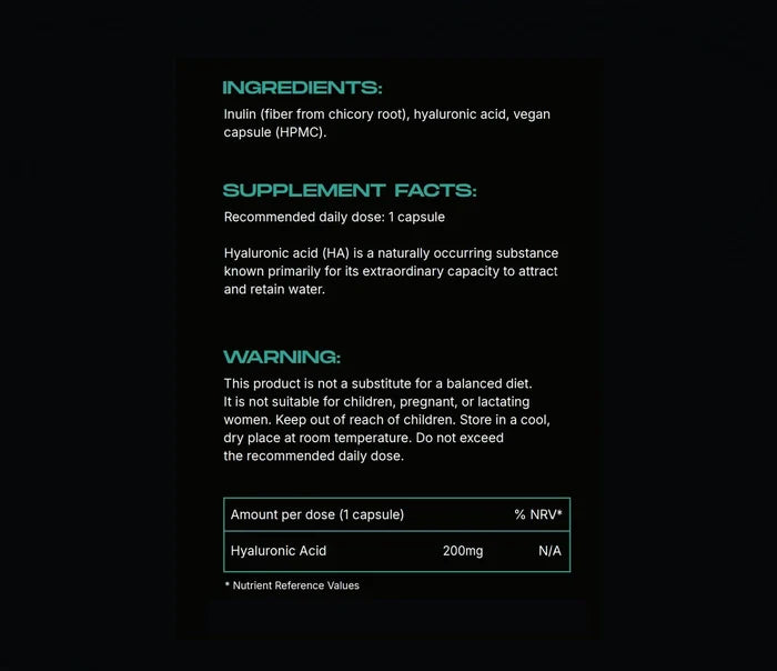 LIFE UNLOCKED Hyaluronic Acid 200mg – Ingredients