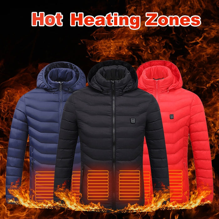men's heated hooded puffer jacket - image 1
