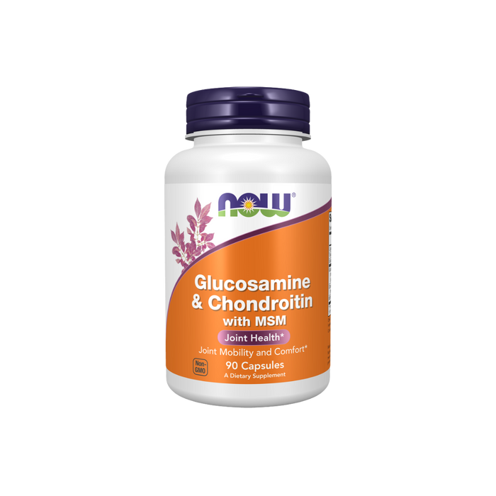 Supplement bottle labeled 'Glucosamine & Chondroitin with MSM' on a white background