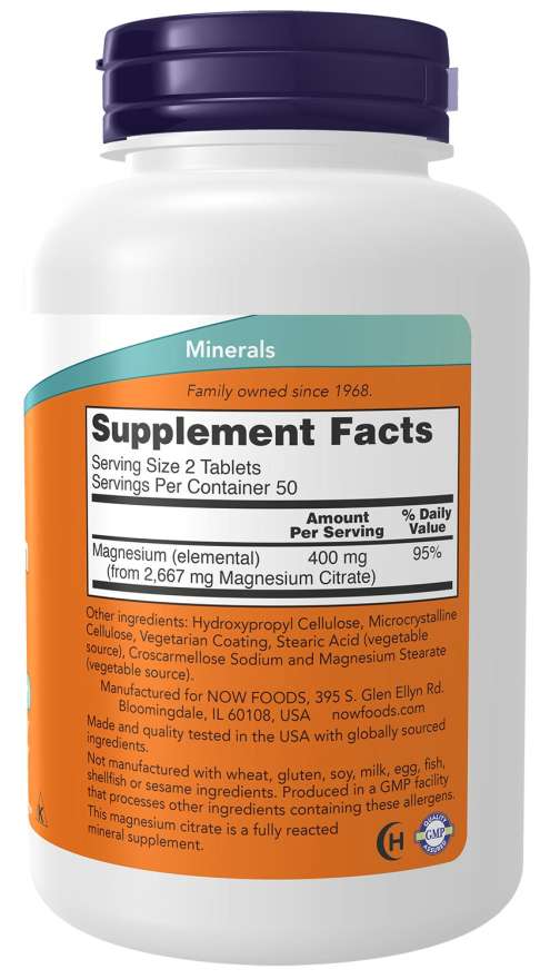 NOW Foods - Magnesium Citrate 200 mg Tablets