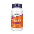 Supplement bottle labeled 'Methyl B-12' with Now brand on a white background