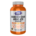 Bottle of Now Sports Branched-Chain Amino Acid Powder on a white background