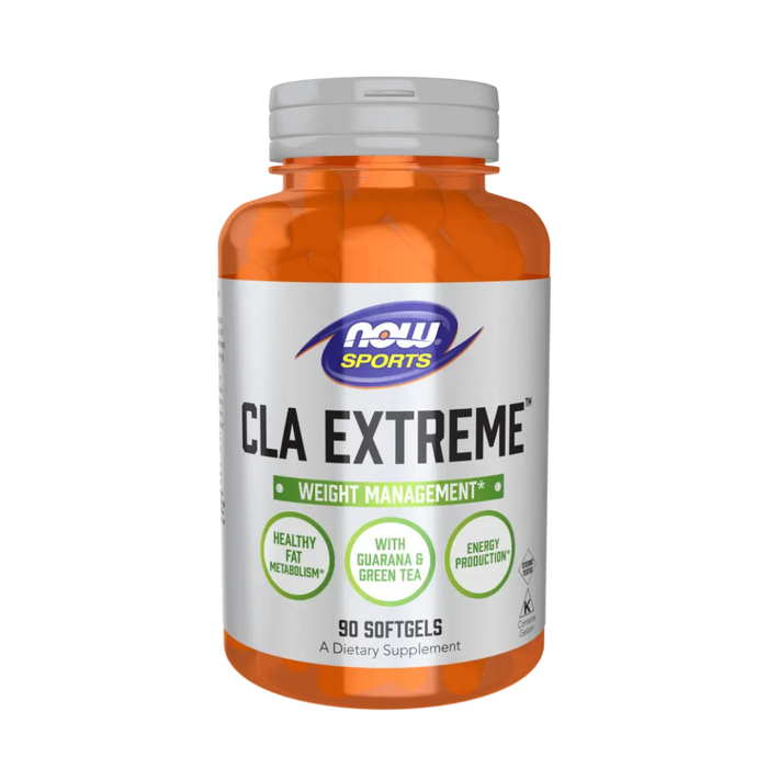 Supplement bottle labeled 'CLA Extreme' by NOW Sports on a white background