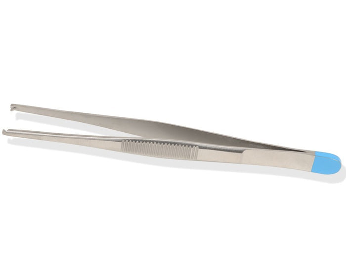 Pinza monouso Anatomica per medicazione Retta cm 13, 1x2 denti (conf. 25 pz)