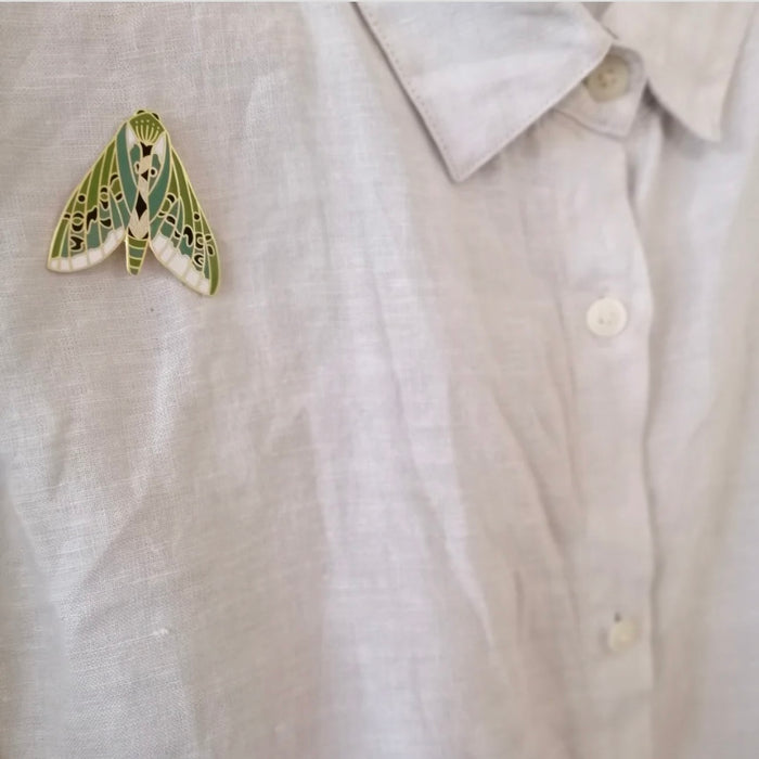 Puriri Moth Enamel Pin - back in stock mid Sept
