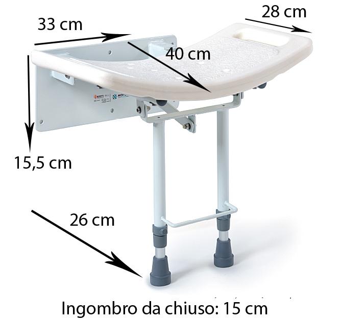 Sedile per doccia da parete con piedi MORETTI ONDA RS919