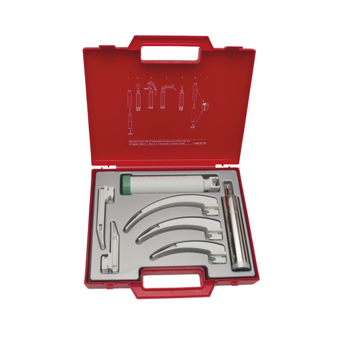Set laringoscopio con 5 lame monouso HEINE XP LED- F-258.18.858