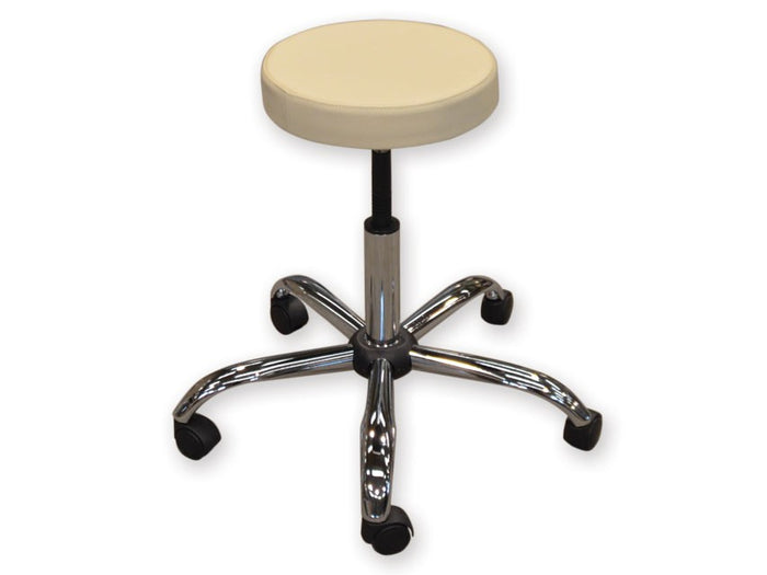 Sgabello con sedile imbottito - base in metallo elevabile a vite