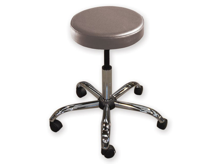 Sgabello con sedile imbottito - base in metallo elevabile a vite