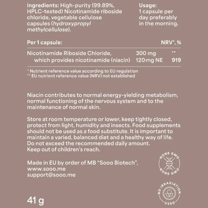 Sooo.me™ - SOOO ace: 99.89% purity NR (Nicotinamide Riboside)
