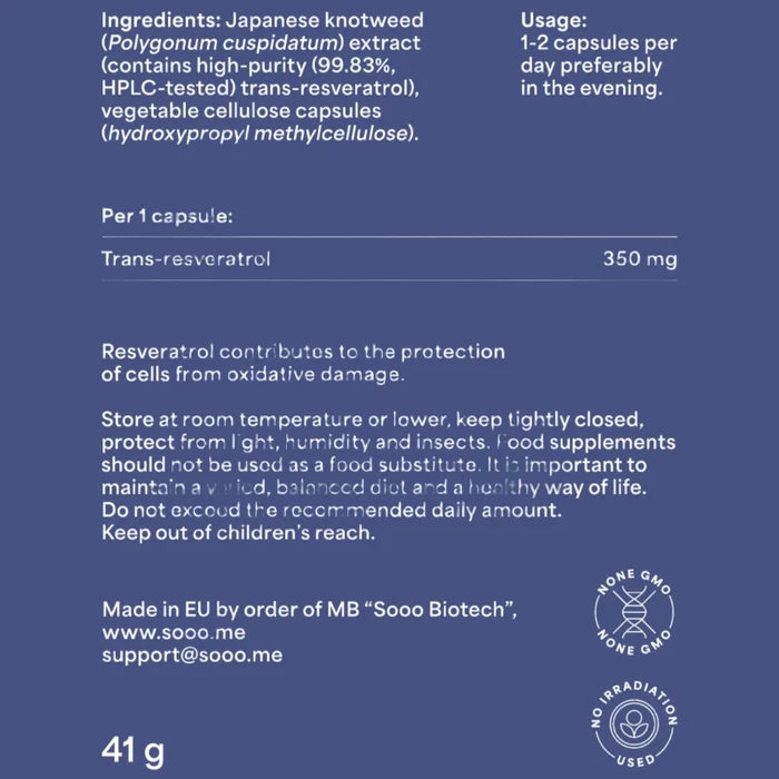 Sooo.me™ - SOOO solid: 99.83% purity Trans-Resveratrol