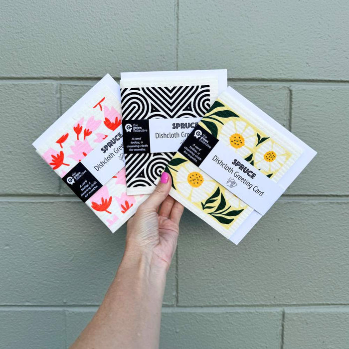 SPRUCE Greeting Card Dishcloth SET of 7