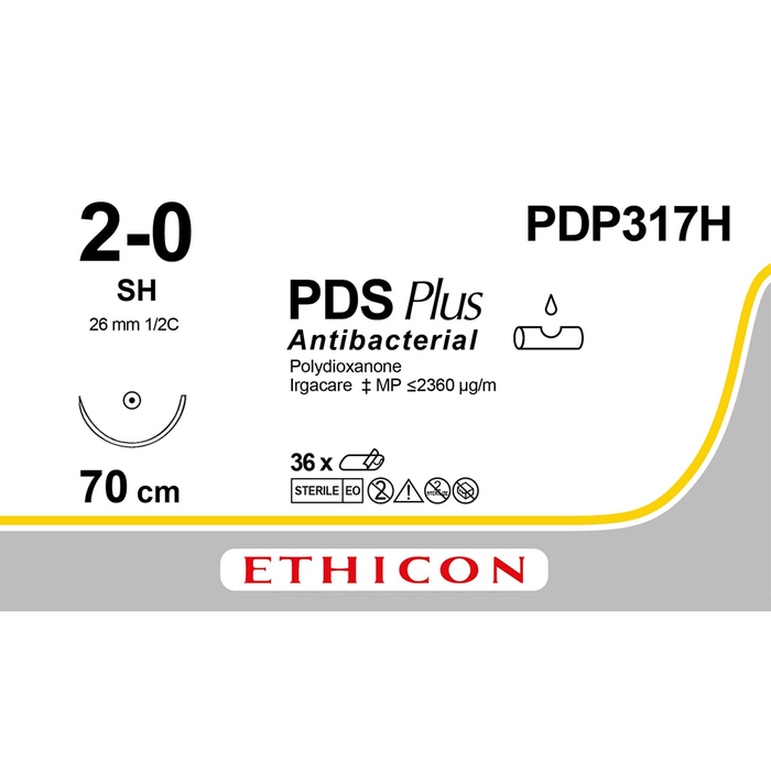Sutura Ethicon PDS Plus PDP317H - 2-0, Ago 1/2 SH mm 26 - Viola (conf. 36 pz.)