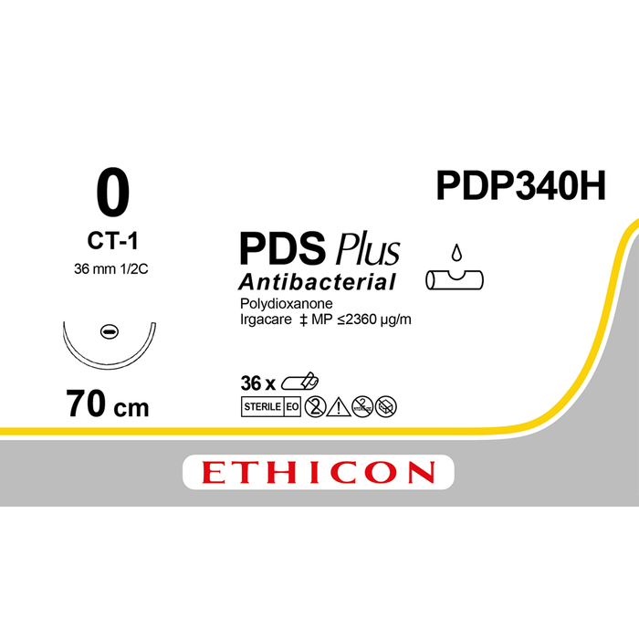 Sutura Ethicon PDS Plus PDP340H - 0, Ago 1/2 CT-1 mm 36 - Viola (conf. 36 pz.)