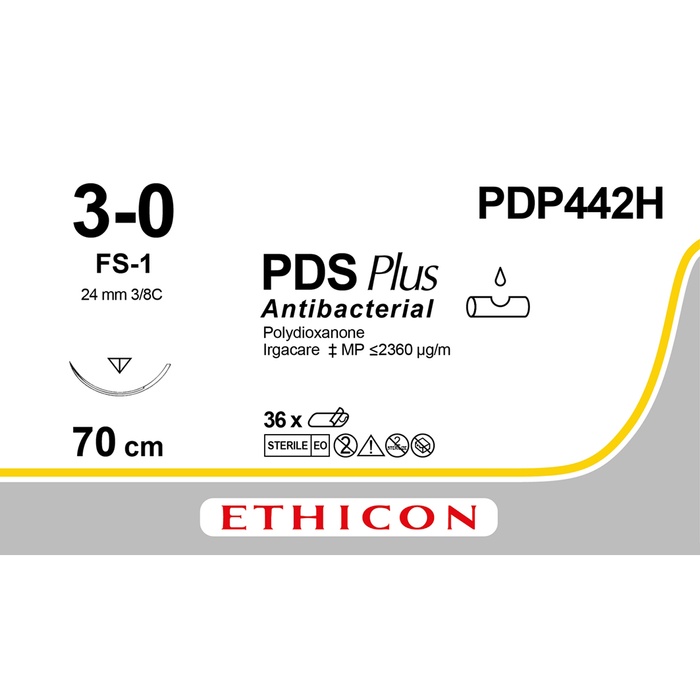 Sutura Ethicon PDS Plus PDP442H - 3-0, Ago 3/8 FS-1 mm 24 - Incolore (conf. 36 pz.)