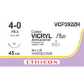 Sutura Ethicon VICRYL Plus VCP392ZH - 4-0, Ago 3/8 FS-2 mm 19 - Viola (conf. 36 pz.)