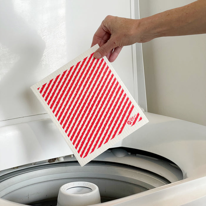 Swedish Dishcloth SPRUCE - Red Stripe