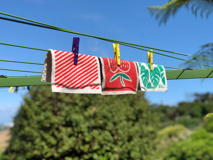 Swedish Dishcloth SPRUCE - Red Stripe