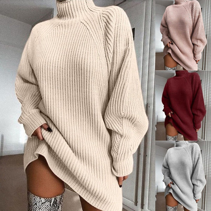women's cozy turtleneck sweater dress - image 3