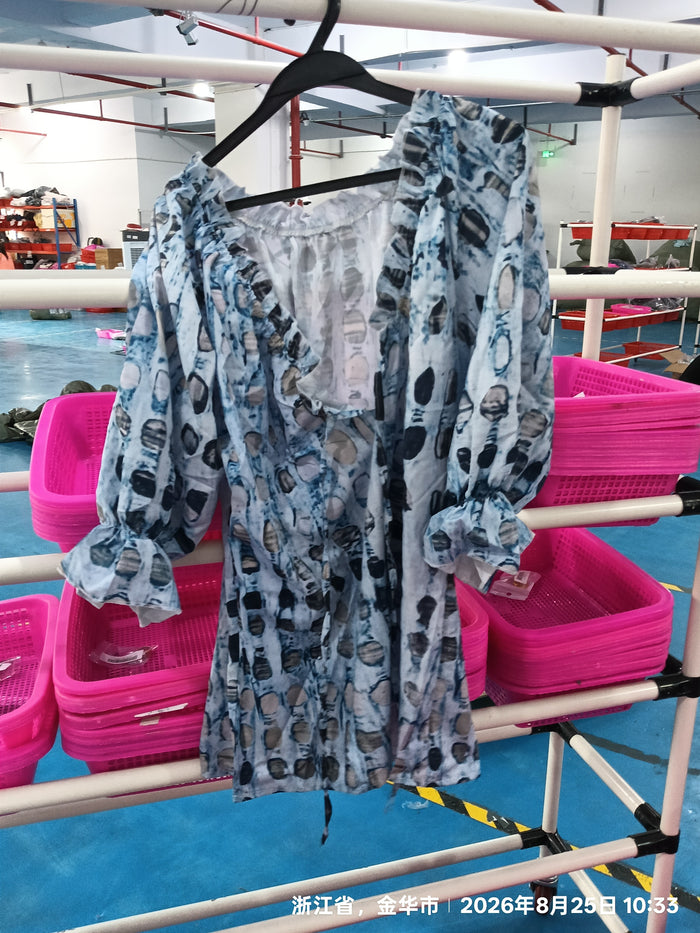 women's polka-dot boho print shirt - image 6